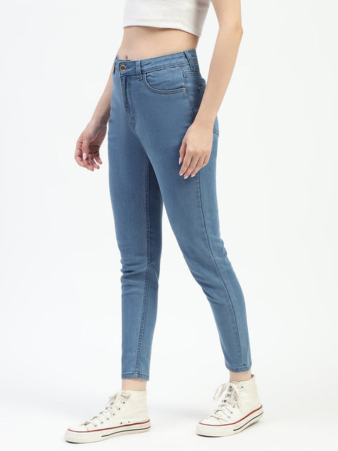 Madame Mid Blue Slim Fit Cotton Jeans