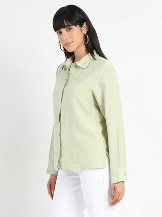 Madame Apple Green Rayon Blend Shirt