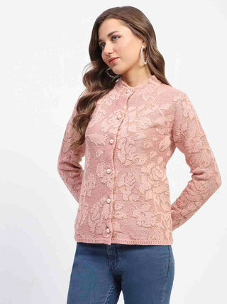 Madame Peach Printed Buttoned Cardigan