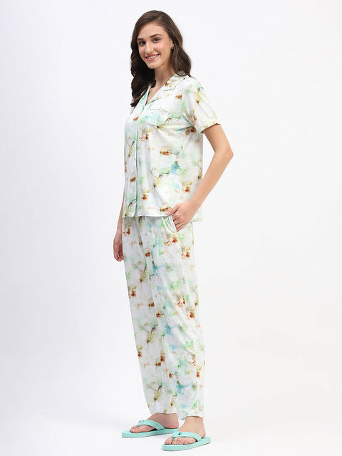 mSECRET Short Sleeve Tie-Dye Mint Pajama Set