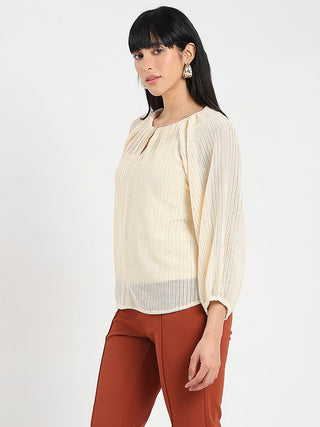 Madame Beige Rayon Blend Top