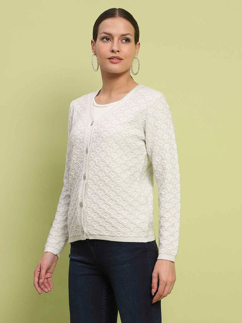 Madame Cable Knit Off White Cardigan