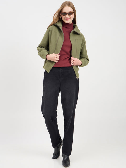 Madame Olive Green Polo Sweater