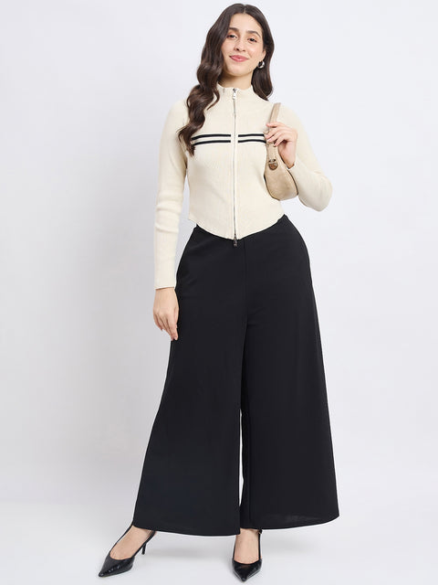 Madame Designer Stripes Beige Knit Top