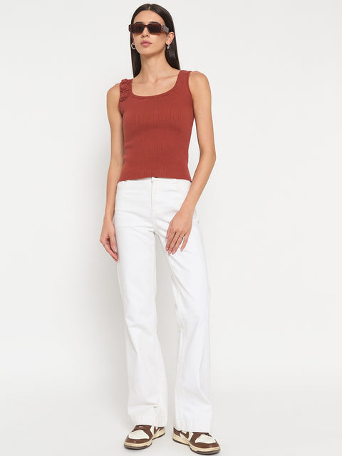 Madame Rust Cotton-Blend Knit Top