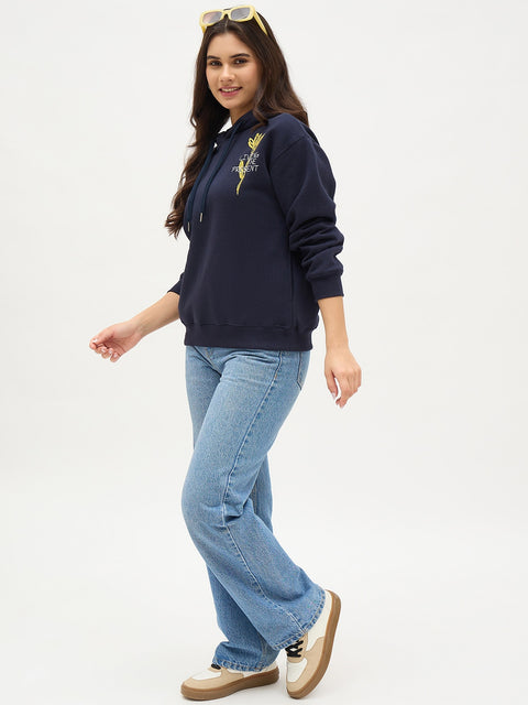 Madame Blue Floral Cotton Sweatshirt