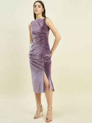 Madame Draped Purple Bodycon Dress