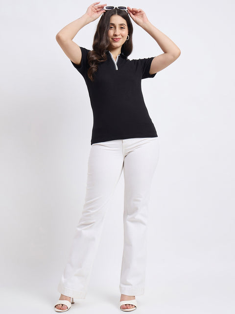 Madame Black Rayon Blend T-shirt