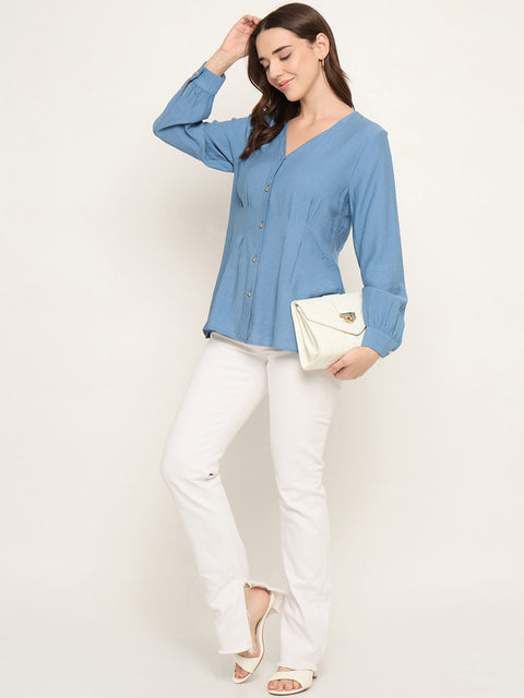 Madame Rayon Blend V-Neck Top