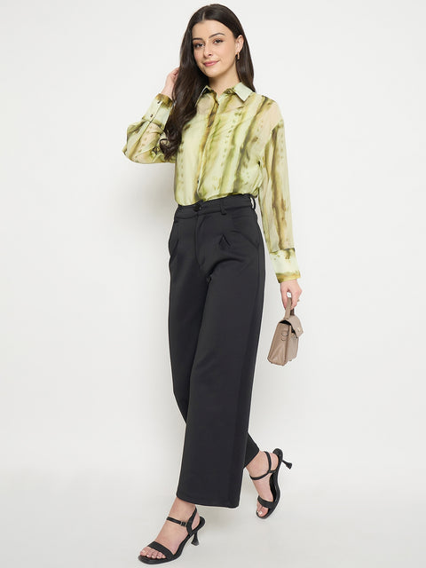 Madame Green Tencel Nylon Blend Printed Shirt