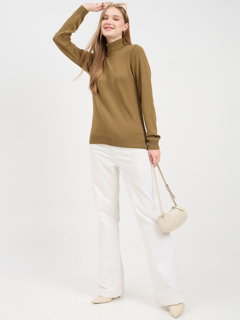 Madame High Neck Olive Sweater