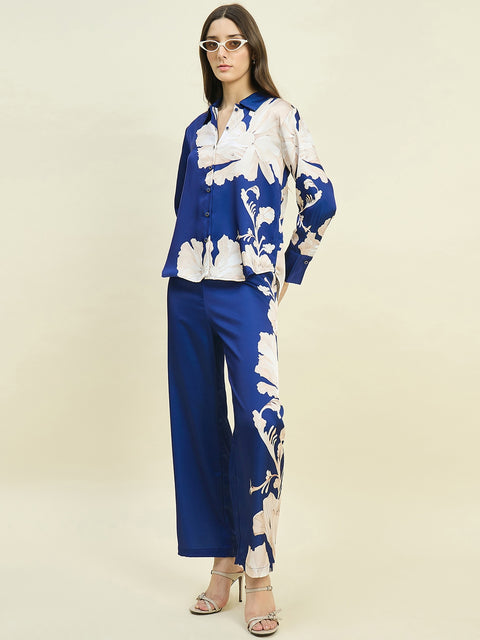 Madame Blue Printed Shirt