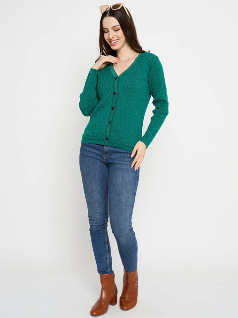 Madame Cable Knit Emerald Green Cardigan