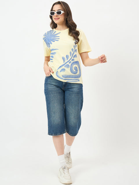 Madame Lemon Cotton Half-Sleeve Top