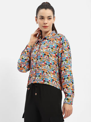 Madame Disney Printed Orange Shirt