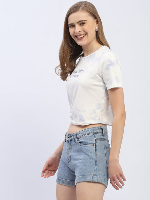 Madame Tie-Dye White Crop T-Shirt