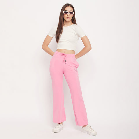 Msecret Pink Cotton Flared Track Bottom