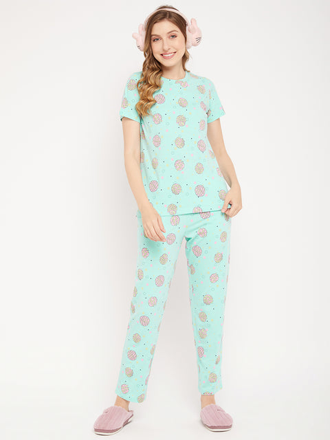 Msecret Aqua Cotton 2 Pc Cotton Nightsuit