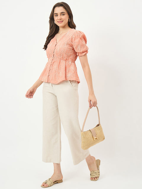 Madame Coral Rayon-Blend Half-Sleeve Top