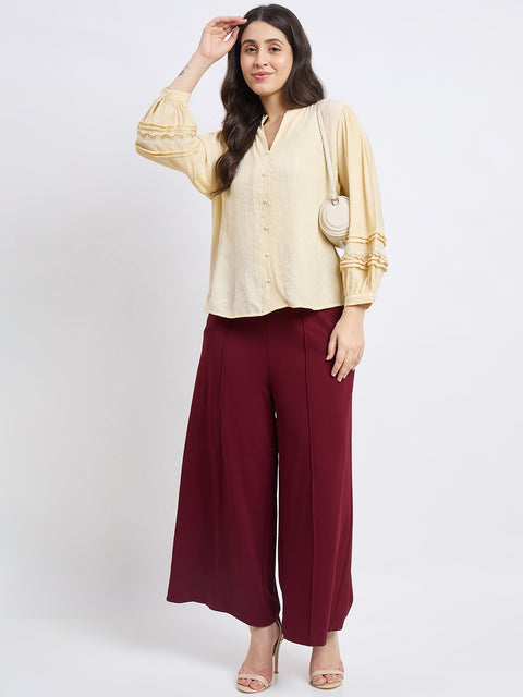 Madame Butter Yellow Embellished Lace Tunic