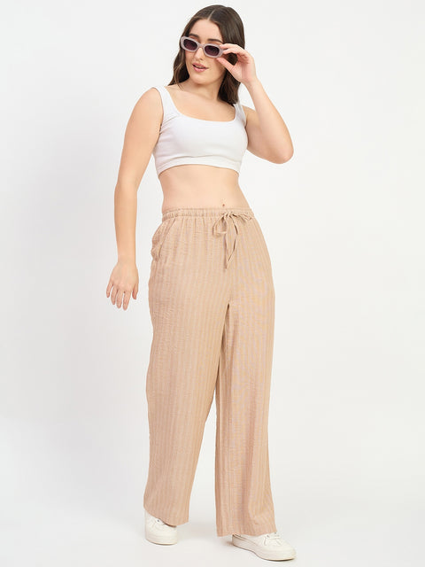 Madame Striper Brown Trousers