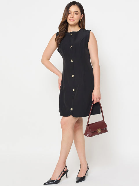 Madame Black Sleeveless Formal Dress