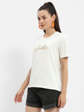 Madame Typography White Crew Neck T-Shirt