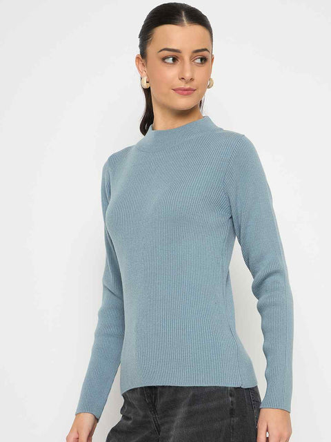 Madame Mock Neck Sky Blue Skeeve