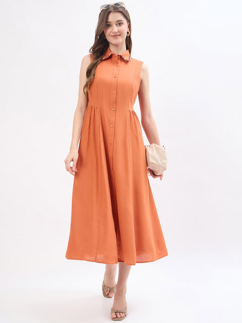 Madame Rust Rayon A-Line Shirt Dress