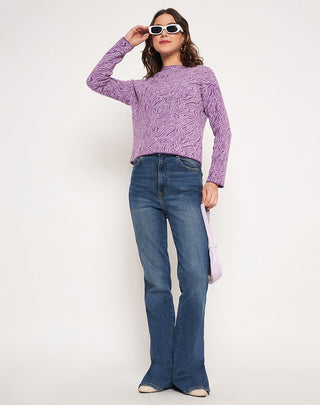 Madame Lilac Animal Print Sweater