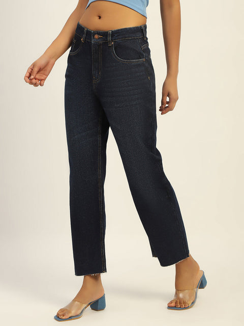 Madame Blue Loose Fit Cotton Jeans