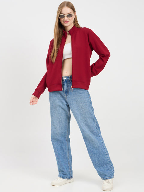 Madame Solid Maroon Sweat-Shirt