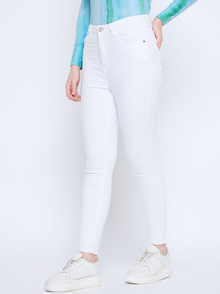 Madame Skinny Fit Cotton Blend White Denim