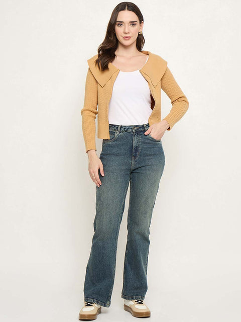 Madame Wide Collar Mustard Yellow Sweater