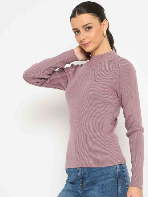 Madame Acrylic Mock Neck Garnet Skeeve