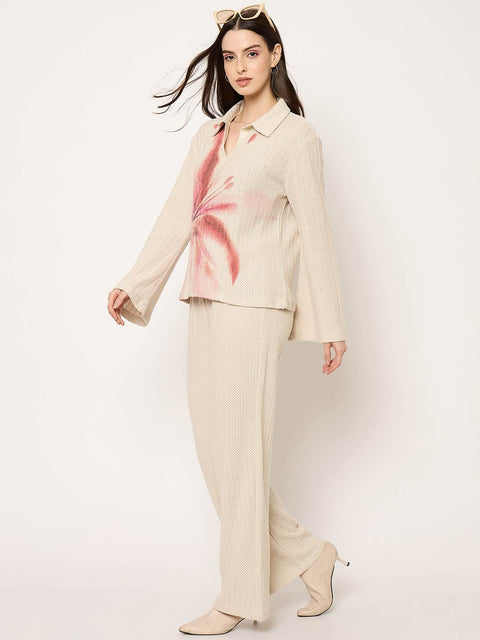 Madame Beige Floral Print Shirt