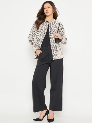 Madame Animal Print Brown Cardigan