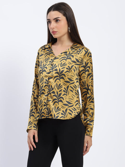 Madame Golden Leaf Print Shirt