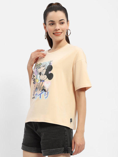 Madame Disney Mickey Mouse Peach Oversized T-Shirt