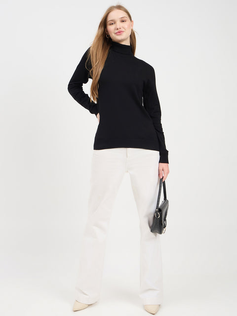 Madame High Neck Black Sweater