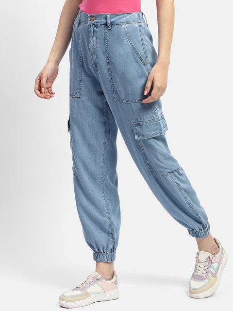 Madame Solid Light Blue Jogger
