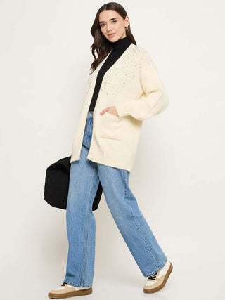 Madame Beige Front Pocket Shrug