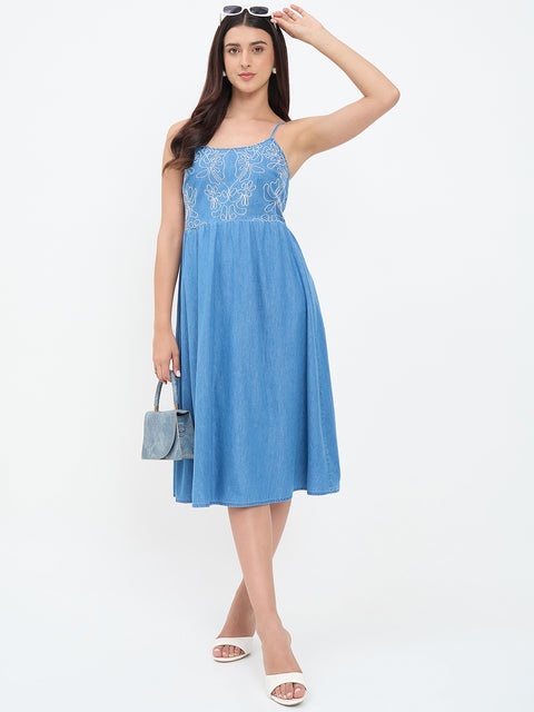 Madame Denim Smocked Cami Dress