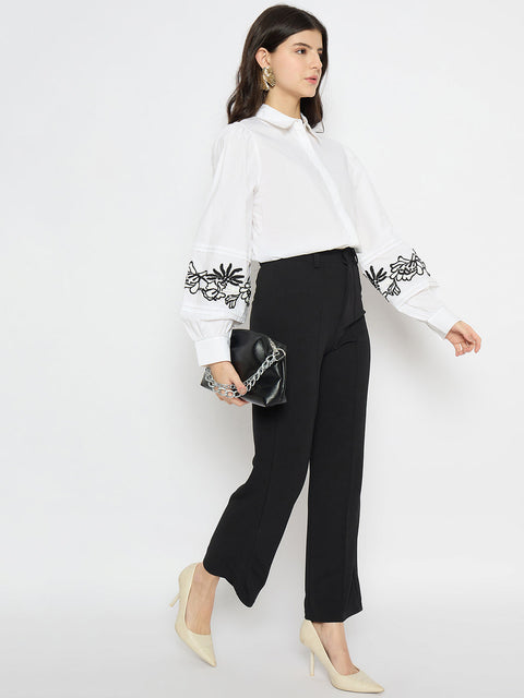 Madame Dori Embroidered White Shirt