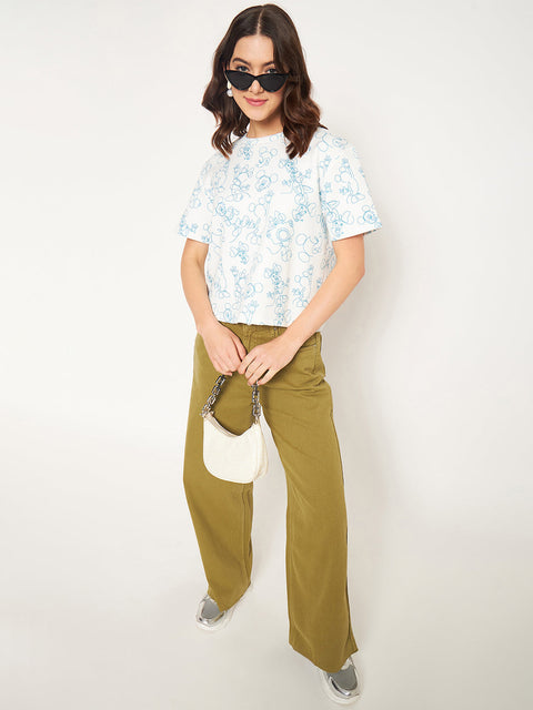 Madame White Disney Print Top