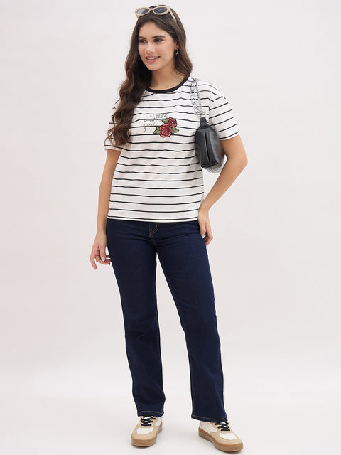 Madame Dark Blue Five-Pocket Straight Fit Jeans