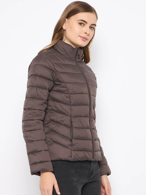 Madame Quilted Coffee Brown Puffer Jacket