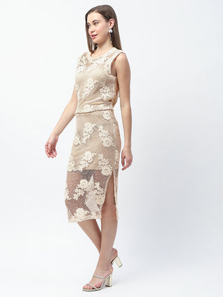 Madame Crop Top and Midi Skirt Stone Grey Co-ord Set