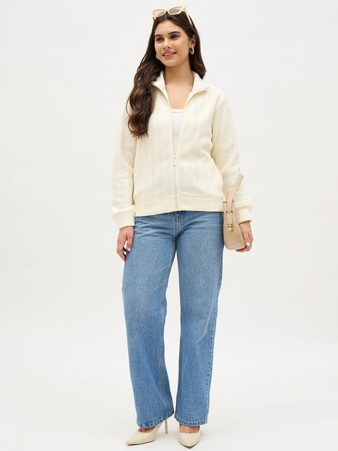 Madame Off White Mock Neck Sweatshirt