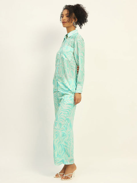 Madame Printed Green Co-Ord Set